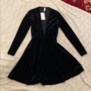 American Apparel black velvet dress